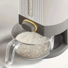 TAIMASI 22 Lbs Rice Dispenser, Rice Container With Measuring Cup, Upgraded Lid Time Dials & Built-In Fresh Box Rice Container Storage For Home Kitchen Pantry Stores Rice - Transparent Green - View 7