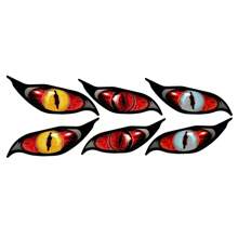 2 pegatinas de ojos malignos de vinilo rojo para cascos de coche o motocicleta, pegatinas para decoración del parabrisas de 12/20cm de largo