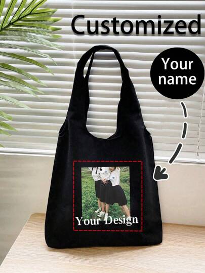 1pc Customizable Text And Pictures Shoulder Handbag For Women Lightweight Tote With Name Logo Text For Beach, Shopping, Travel Large Shoulder Bag Vest Backpack Long-Lasting Shopping Bagminimalist, Casual, Preppysolid Colorportable, Large Capcity For Teacher Gifts, For College Students, For Woman, For Girlback To School, Outdoors, Travel, Outings, Holiday, Beach, Gift Bag, Shopping, Grocery Shopping, City Walking, Afternoon Tea, Bows, Letter, Portable, Multifunction, Versatile, Large Capacity, Ideal Gifts For Her, Women, Rookies & White-Collar Workers, Girlfriend, Pink Girls, Vacay Vibe,Customized Women Shoulder Bags,Easy Comfort
