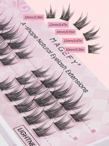 30pcs CC Curl Manga Natural False Eyelashes,Fashion 3D Japanese Cosplay Faux Mink Lashes Dramatic Anime Lashes, Imitation Mink False Eyelashes Sexy Lashes Extension Makeup,Left & Right Clusters Natural Lash Extensions Individual Section Pure Wild Makeup DIY At Party - C - 查看 3