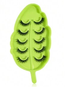 5pairs/Set CC Curl Fox Eye Fluffy False Eyelashes With Leaf-Shaped Tray, Natural Looking, Thick And Soft,3D Natural Spiky Manga Lashes Cat-Eye Fluffy Wispy Soft Lashes Fake Eyelashes False Eyelashes Strip,Natural Soft Eyelash Crisscross Wispy Fluffy Lashes,Naturally Slender, Curled And Enlarged Eyes,For Women To Use Travel, Party ,Chrismas,Gifts For Women﻿ - 眼尾拉長款 - 查看 8