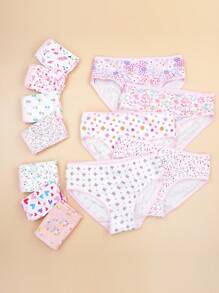 6 Pcs Random Girls Briefs Cute Pattern Comfortable Soft Underwear For Young Girl 4-7Y