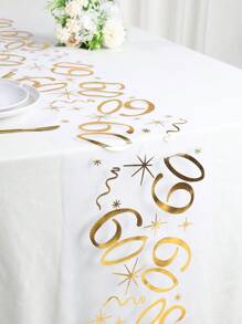 1 chiếc khăn trải bàn lớn 28*500cm màu vàng kim, họa tiết số 18, 30, 40, 50, 60, 70, chất liệu polyester, thích hợp trang trí tiệc sinh nhật lần thứ 18, 30, 40, 40, 50, 60, 70, quà lưu niệm sinh nhật lần thứ 60, quà tặng sinh nhật lần thứ 70. - Vàng size lớn-28*500cm - Xem 7