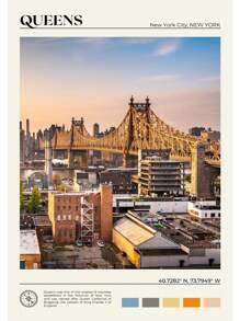 1 pieza Póster de escena de viaje a Nueva York con pintura en lienzo de las Montañas Catskill, Central Park y el Valle del Río Hudson para decoración de oficina y hogar sin marco