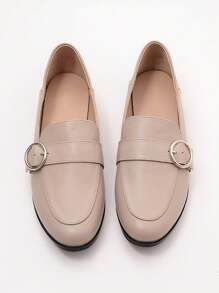 Women's Fashion Soft Leather Soft Bottom Loafers, 2025 Spring & Autumn New Versatile Slip-On Mules For Casual And Commute