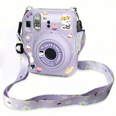 Tím Thiết kế hoa Trong suốt Hộp lưu trữ Với Treo Dây thừng Và Hình dán Bộ Của 3