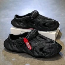 Men's Slide Sandals, Summer Soft EVA Beach Slippers, Outdoor Women's Anti-Slip Original Personalized Hollow Shoes, Brand Couple Garden Shoes - Black - View 2