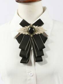 1pc Ladies' Casual Solid Color Imitation Gemstone Wing Bow Tie, Suitable For Dating, Party & Event Outfits Vintage  Christmas - Multicolor - View 17