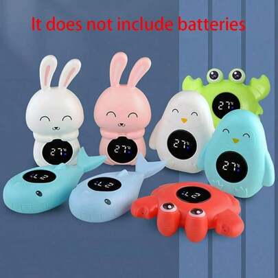 Termómetro de agua para baño de bebé con forma de animal de dibujos animados, termómetro de piscina, termómetro de agua electrónico flotante para baño (sin batería)