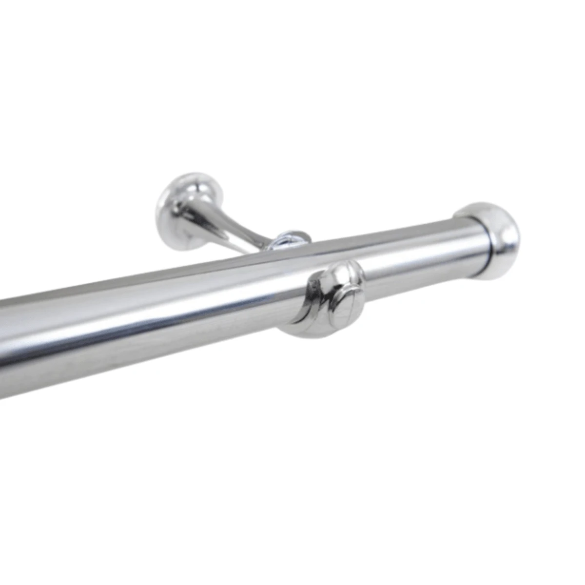 Simple Curtain Rod Kit 2.50 Meters 28mm End And Support - Various Colors - 鉻合金 - 查看 1