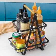 1 pezzo Cesto portafrutti per ripiano, cesto per il pane, portaortaggi per la conservazione in cucina, cesto per la frutta con ciotola avvitabile, con 2/3 cestini separati per verdure, organizzazione cucina, utensili da cucina, decorazione ambiente, adatto per cucina, ristorante, festa, campeggio, raduno, regalo per amici e famiglia