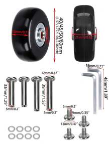 Luggage Suitcase Replacement Wheels, Caster Wheels Repair Kits, Portable Travel Accessories, Luggage Compartment Wheels, Suitcase Replacement Wheel Axles Luggage Wheel Covers Travel Essentials Travel Organizer For Beach Summer Vacation Back To School