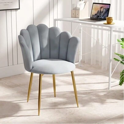 Armchair Tub Chair, Velvet Vanity Chair Shell Chair Single Sofa Chair Accent Chair With Gold Plating Metal Legs, Leisure Chair Dressing Chair For Home, Office, Bedroom, Living Room, Dining Room