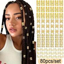 80PCS Alloy Hair Jewelry Hair Cuffs For Braids Metal Dreadlock Beads Hair Cuffs Rings Multi Style Braids Accessories Hair Decoration For Women And Girls Boho Hair Accessories, For Women, Fall, Travel, Hair Tools, Accessories Women, Hair Stuff,Fall,Hair,Hair Accessories,Accessories,Hair Accessories For Women,Travel,Hair Accessories,Accessories Women,Hair Accessory,Hair Accessories Women,Hair Tools,Hair Stuff,Stuff,Beauty Accessories