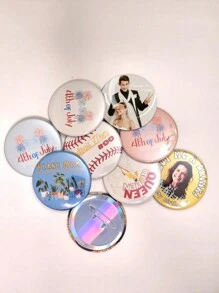 1/3/5/10/30/50/100pcs Custom Your Design Button Badge Pin Custom Text/ Logo/ Photo Button Pin Badge, Laser Star Back Badge,Custom Anime Character Badge Personalized Text Badge