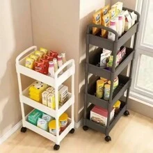 Versatile Rolling Storage Cart With Wheels - 3-Layer Organizer For Bathroom, Bedroom & Kitchen - Multicolor - View 3