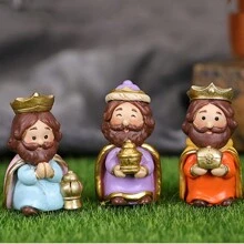 10 PCS Ornament Cartoon Birth Of Jesus, Nativity Scene Ornaments, Home & Office Decoration