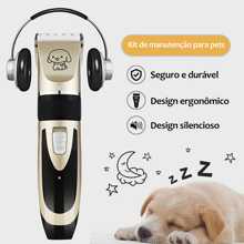 Belifou Kit 11 Maquina De Tosa Profissional Pet Cães Gato Sem Fio - Ideal Para Retoques e Acabamentos Em Cães e Gatos