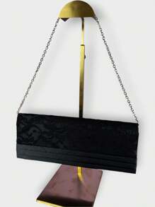 EverlyX Black Evening Bag With Floral Lace And Removable Chain - Women's Fashion - Shipping From Spain In 24/48 Hours - Black - View 1