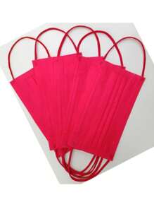 10片装玫瑰红口罩，粉红腮红，红茶，一次性樱花粉，酒红色，亮红色唇膏 - 彩色 - 查看 3