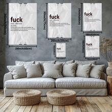 Definición de palabra ofensiva, uso de arte de pared con marco de madera grande, decoración del hogar, pintura en lienzo, para dormitorio, baño, sala de estar, oficina, cocina, regalo de vacaciones, 1 pieza - Multicolor - Ver 3