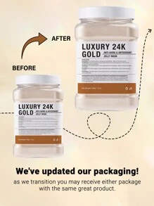 Máscara Facial de Gelatina de Cúrcuma, Ouro e Carvão de Bambú - Máscara de Gelatina Hidratante, Iluminadora e Nutritiva | Pó de Máscara de Gelatina