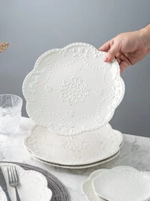 Bộ 2/4 đĩa gốm sứ cao cấp in hình bướm, nhiều kích cỡ, có thể xếp chồng lên nhau, thích hợp đựng bít tết, mì ống, sushi, salad, món tráng miệng (không đựng súp), hình tròn, chất liệu gốm. Thích hợp sử dụng tại nhà, nhà hàng, nhà bếp, dùng được trong máy rửa chén/lò nướng/lò vi sóng, tuyệt vời cho tiệc tân gia, lễ tạ ơn, giáng sinh - trắng - Xem 4