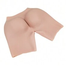 قطعة واحدة من سروال داخلي مزود بوسادة من السيليكون الواقعي لتشكيل الأرداف، سروال داخلي نسائي لتنعيم وتعزيز منطقة الخصر والأرداف، من السيليكون الناعم - بيج - مشاهدة 3