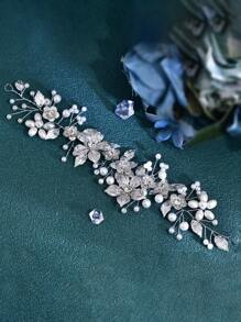 1pc Rhinestone Headband For Women, Fashion Glamorous Hair Accessory, Bridal Wedding Decorative Hairband, Shiny & Elegant Headwear For Party, Celebration, Festival