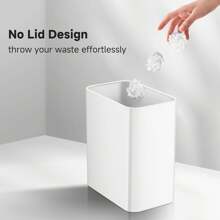 Small Metal Trash Can, 2.1 Gallon Slim Trash Can For Bathroom, Wastebasket Garbage Bin For Bedroom, Office, Kitchen, Under Sink (White) Home Bathroom Decor