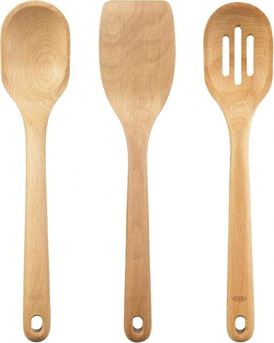 Grips 3- Piece Wooden Utensil Set