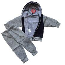 Sea Surf Children's Plush Sweatshirt Set, Fully Lined, Cozy And Warm, Ideal For Intense Cold, Casual And Modern Style For Boys, Perfect For Walks, Parties, Outdoor Play, Daily Use In Winter And Gifts. - 藏蓝色 - 查看 1