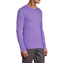 Ralph Lauren Cableknit Cashmere Sweater |  | Men Sports Sweaters - Lavender - View 1
