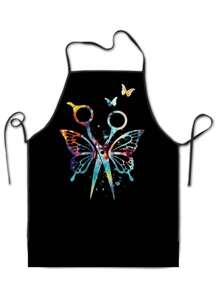 1 件装 女士美发师围裙 美发师围裙 适用于沙龙家用剪发牛津布面料 50x75cm，68x95cm - 黑色 - 查看 17