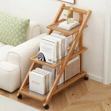 2 Or 3-Layer Movable Folding Bookshelf, Household Trolley With Wheels, Floor-Standing Simple Multi-Layer Bookcase