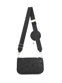 3pcs/Set Casual Portable Crossbody Bag Organizer - Black - View 5