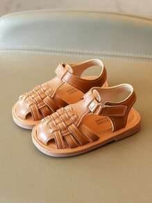 1Pair Boys Sandals Fashion Cut-Outs Soft Bottom Kids Beach Sandals Non-Slip Children Shoes Closed Toe For Summer