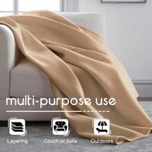 Vellux 1B07037 Original Insulating Core Hotel Style Solid Blanket Machine Washable Soft Cozy Warm Thermal Durable Pet Friendly All Seasons Layering Bed Sofa Blankets, Full Queen, Grey - Beige - View 7