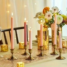 3/6/12 Pcs Tabletop Metal Candle Holders - Elegant Cone-Shaped Candle Stand For Dinner, Wedding, Anniversary, Home & Hotel Decor - Multi-Purpose Party & Home Themed Set, Ideal Centerpiece Decor & Gift - No Candle Included Gifts Birthday Graduation - Multicolor - View 11
