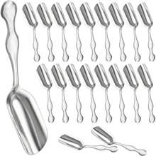 20Pcs Mini Scoops For Dry Goods - Canister Kitchen Scoop For Tea, Coffee, Ice Scooper For Ice Maker - Scoops For Flour And Sugar Scoop For Canister Metal Scooper - Silver - View 1