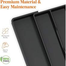 Utensil Organizer Kitchen Drawers, Expandable Cooking Utensil Tray, Adjustable Cutlery Silverware Flatware Holder, Plastic Kitchen Spatula Tools And Gadgets Storage Divider, Large, Black - 黑色 - 查看 7