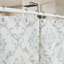 12 piezas Ganchos para cortina de ducha, decoración con corazones brillantes, anillos para cortina de ducha resistentes al agua y al óxido, ganchos para cortina de ducha de metal resistente, adecuados para baño, dormitorio, sala de estar, porche, cocina, excelente para el Día de San Valentín, Galentine's Day, Ramadán - Plateado - Ver 2