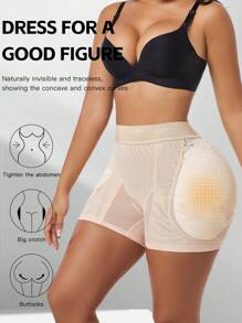 High Waisted Shorts For Women, Shapewear Butt Lift Padded Shorts, Sexy & Elegant Tummy Control Seamless Underwear With Removable Sponge Padding, Lightweight For Summer