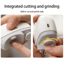 二合一电动指甲钳和指甲锉，可充电式家用指甲护理工具，送给家人和朋友的完美礼物，圣诞节和情人节的理想之选 - 彩色 - 查看 7