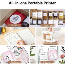 Inkless Thermal Printer, Portable Mini Wireless Label Printer With 3 Paper Rolls, Portable Mini Inkless Sticker Printer, Sticker Maker Receipt Printer For Labels, Receipts, Photos, Notes, Compatible With IOS And Android