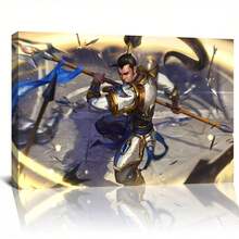 Framed Arcane Anime Poster Poster Jinx And Vi Poster Canvas Prints Battle Of The Two Cities Wall Art For Home Office Living Room Decorations - Framed - View 1