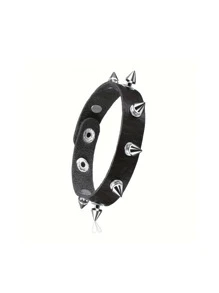 1/4 pièces Set de bracelets  clouté punk - Bracelets en PU fait main avec clous, style piqué, style emo des années 80 pour hommes et femmes, bracelets PU avec rivets pour fête, cadeaux, bal de promo, Halloween