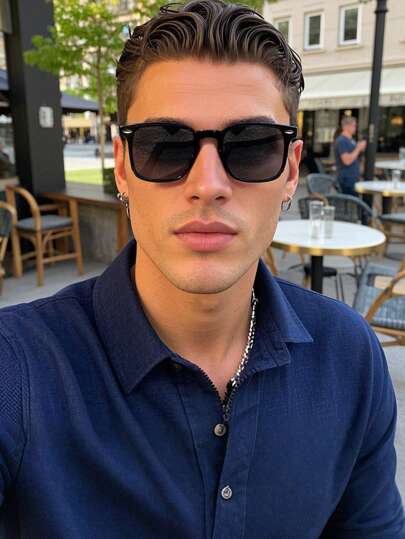 Ochelari de soare retro pătrați din plastic, design clasic pentru călătorii în aer liber, vacanță la plajă, ținute casual, ochelari de conducere cu protecție UV pentru vacanță de vară la plajă, în aer liber, călătorii