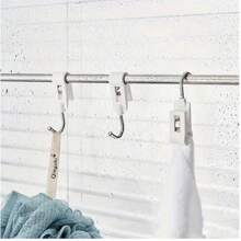 4 PIEZAS Ganchos de acero inoxidable blanco de uso múltiple - Fácil instalación, montable en pared para tubo de 1,1 cm/0,433 in de diámetro, perfecto para cocina, baño, sala de estar
