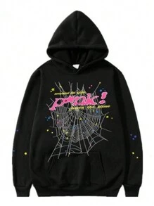 Hip Hop Spider Hoodies Set Y2k Hoodie Tracksuit Pullover Sweatshirt For Women Men Matching Hoodies For Couples - Black hoodie - 查看 1